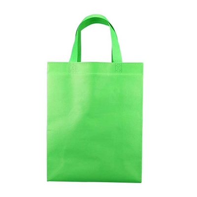 リサイクルされた緑86Gsmは非編まれた買い物袋バージンのポリプロピレンを印刷した