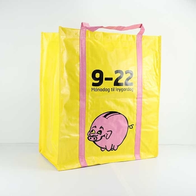 再使用可能な袋を縫う扱われたポリプロピレンは105Gsmを薄板になった黄色にする