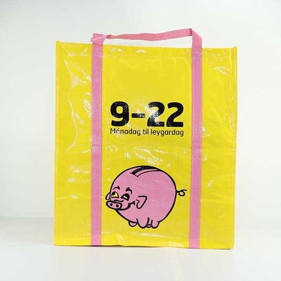 再使用可能な袋を縫う扱われたポリプロピレンは105Gsmを薄板になった黄色にする